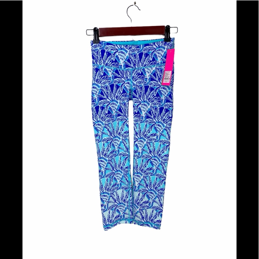 Lilly Pulitzer Luxletic Weekender Leggings Blue Floral One of a Kind XXS